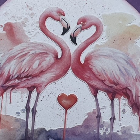 Freundschaftskarte - Valentinstagskarte - Flamingos - Liebe