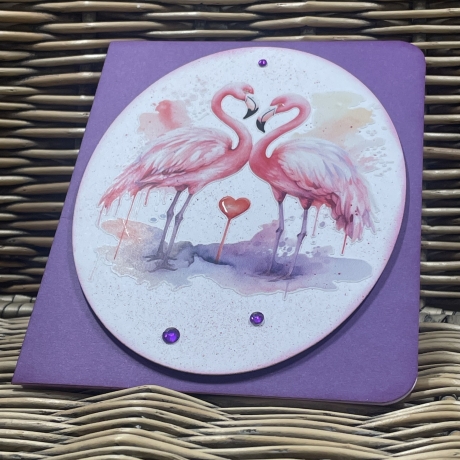 Freundschaftskarte - Valentinstagskarte - Flamingos - Liebe