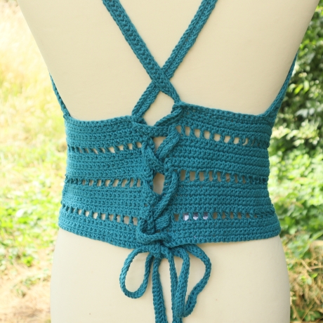 Top gehäkelt Häkeltop Oberteil Bustier Damenmode Handarbeit 