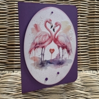 Freundschaftskarte - Valentinstagskarte - Flamingos - Liebe