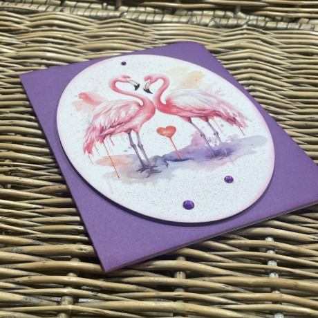 Freundschaftskarte - Valentinstagskarte - Flamingos - Liebe