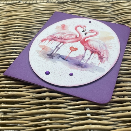 Freundschaftskarte - Valentinstagskarte - Flamingos - Liebe