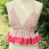 Top gehäkelt Häkeltop Rüschentop Bustier Handarbeit bunt