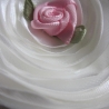 Braut Haarklammer Stoffblume Weiß Rosa Pauline