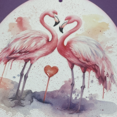 Freundschaftskarte - Valentinstagskarte - Flamingos - Liebe