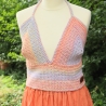 Top gehäkelt Häkeltop Rüschentop Bustier Handarbeit bunt