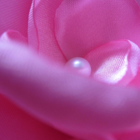 Rosa Klammer Stoffblume Haarblüte Perle Jolie