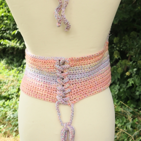 Top gehäkelt Häkeltop Rüschentop Bustier Handarbeit bunt