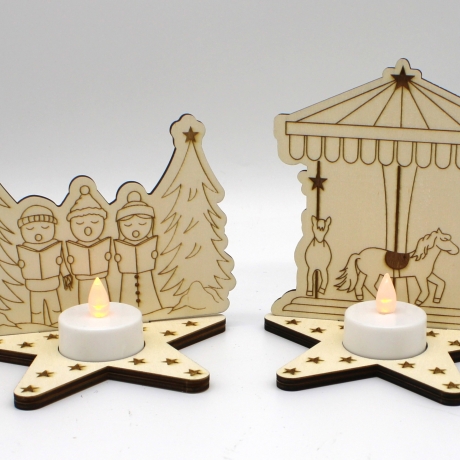 Laserdatei SVG Wintertage Chor Weihnacht Teelicht Weihnachtsmarkt