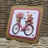Karte - Geburtstag - Freundschaft - Fahrrad - Rosen - Teddybär