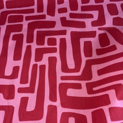 beschichtete Baumwolle Abstrakt rot rosa Poppy Fabrics