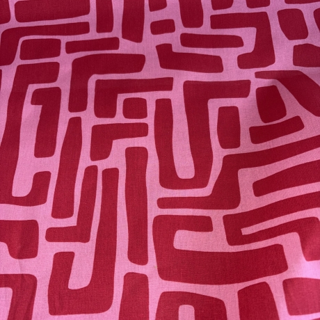 beschichtete Baumwolle Abstrakt rot rosa Poppy Fabrics