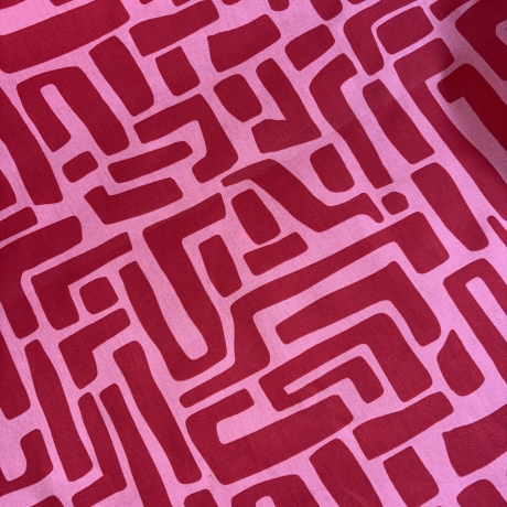 beschichtete Baumwolle Abstrakt rot rosa Poppy Fabrics