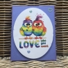Karte Pärchenkarte - bunte Vögel - Regenbogen - lila - LGBTQ*