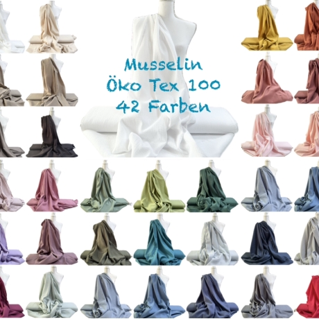 Musselin Tuch XXL | Schal | Halstuch | Dreieckstuch | 42 Farben
