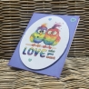 Karte Pärchenkarte - bunte Vögel - Regenbogen - lila - LGBTQ*