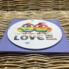 Karte Pärchenkarte - bunte Vögel - Regenbogen - lila - LGBTQ*