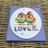 Karte Pärchenkarte - bunte Vögel - Regenbogen - lila - LGBTQ*