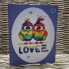 Karte Pärchenkarte - bunte Vögel - Regenbogen - lila - LGBTQ*