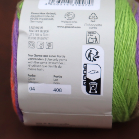 Strickgarn Baumwoll Häkelgarn Strickwolle (58,50 €/kg)  Gründl