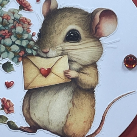 Karte Valentinstag - Geburtstag - verliebte Maus 