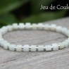 Amazonit-Würfel-Armband in Zartgrün (elastisch), Silber-Elemente