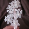 Braut Haarreif Weiß Blumen Blüten Perlen Fleurs