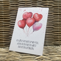 Karte Valentinstag - Herzen-Luftballons 