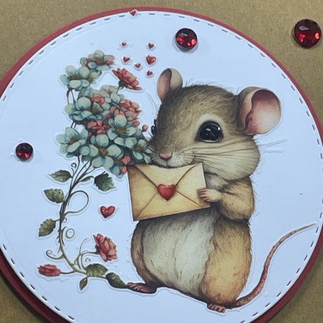 Karte Valentinstag - Geburtstag - verliebte Maus 
