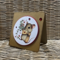 Karte Valentinstag - Geburtstag - verliebte Maus 