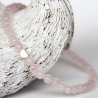Rosenquarz-Armband (elastisch) in Rosa mit kleinem Silber-Herz