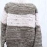 Strickjacke Cardigan gehäkelt imTweedlook warme Jacke Strickmode