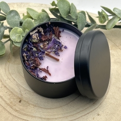 Duftkerze Lemongras Lavendel handmade mit Holzdocht