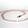 Rosenquarz-Kugel-Halskette in Rosa mit kleinem Echtsilber-Herz