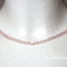 Rosenquarz-Kugel-Halskette in Rosa mit kleinem Echtsilber-Herz