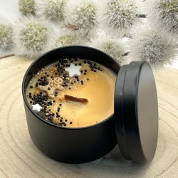 Duftkerze Zimtstange handmade mit Holzdocht