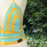 Top gehäkelt große Größe XXL Häkeltop Oberteil Bustier bunt 