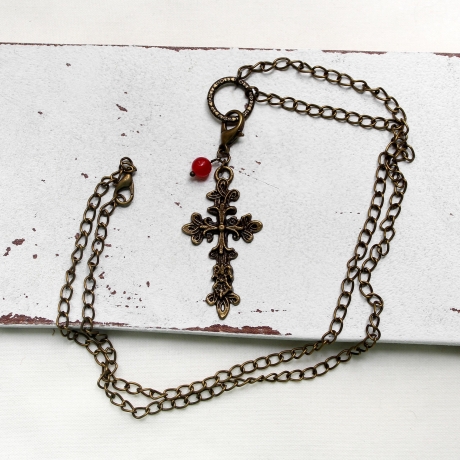 Kreuz • Halskette bronze | Halsschmuck | Geschenkidee