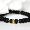Lava-Armband (elastisch) mit vergoldeten Echtsilber-Elementen