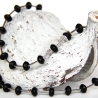 schwarze Onyx-Halskette mit Edelstahl-Röhrchen u. Silber-Scheiben