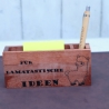 Notizzettelhalter mit graviertem Kuli Geschenk Idee Holz Spruch