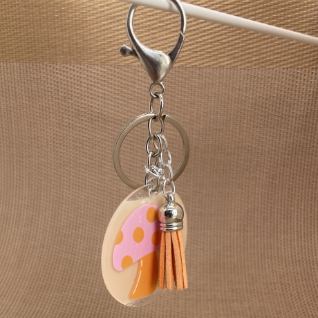 Schlüsselanhänger - Taschenanhänger - Glückspilz - rosa orange