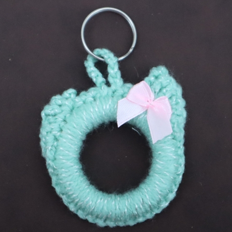 Schlüsselanhänger Katze Taschenbaumler Katzenkopf Handarbeit bunt