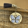 Schlüsselanhänger Holz - Schmetterling / Blume Herzen 