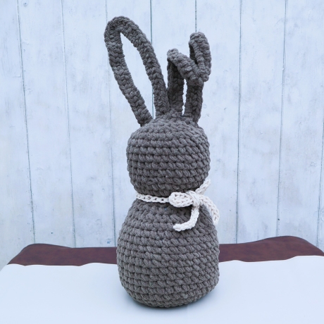 Hase Osterdeko gehäkelt Wohndeko Türstopper Osterhase braun