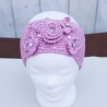 Haarband Stirnband Haaraccessoire lila Turban Häkelmode Haarschal