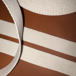 Gurtband Baumwolle 25 mm natur / ecru - 1,7 mm 