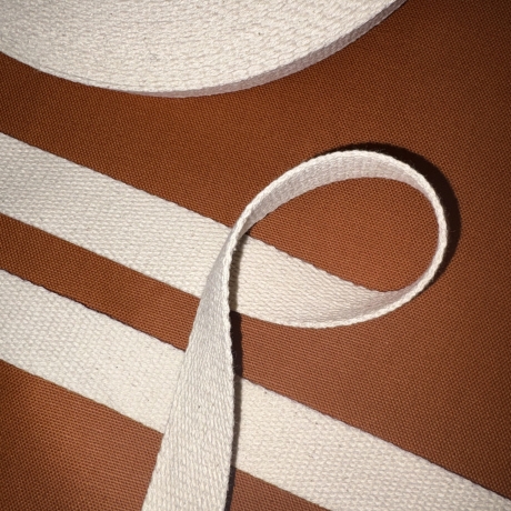 Gurtband Baumwolle 25 mm natur / ecru - 1,7 mm 