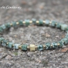 Baumachat-Würfel-Armband (eleastisch) in Grün und Weiß marmoriert