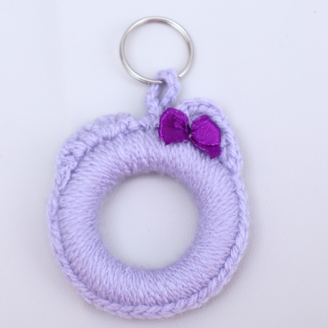 Schlüsselanhänger Katze Taschenbaumler Katzenkopf Handarbeit bunt